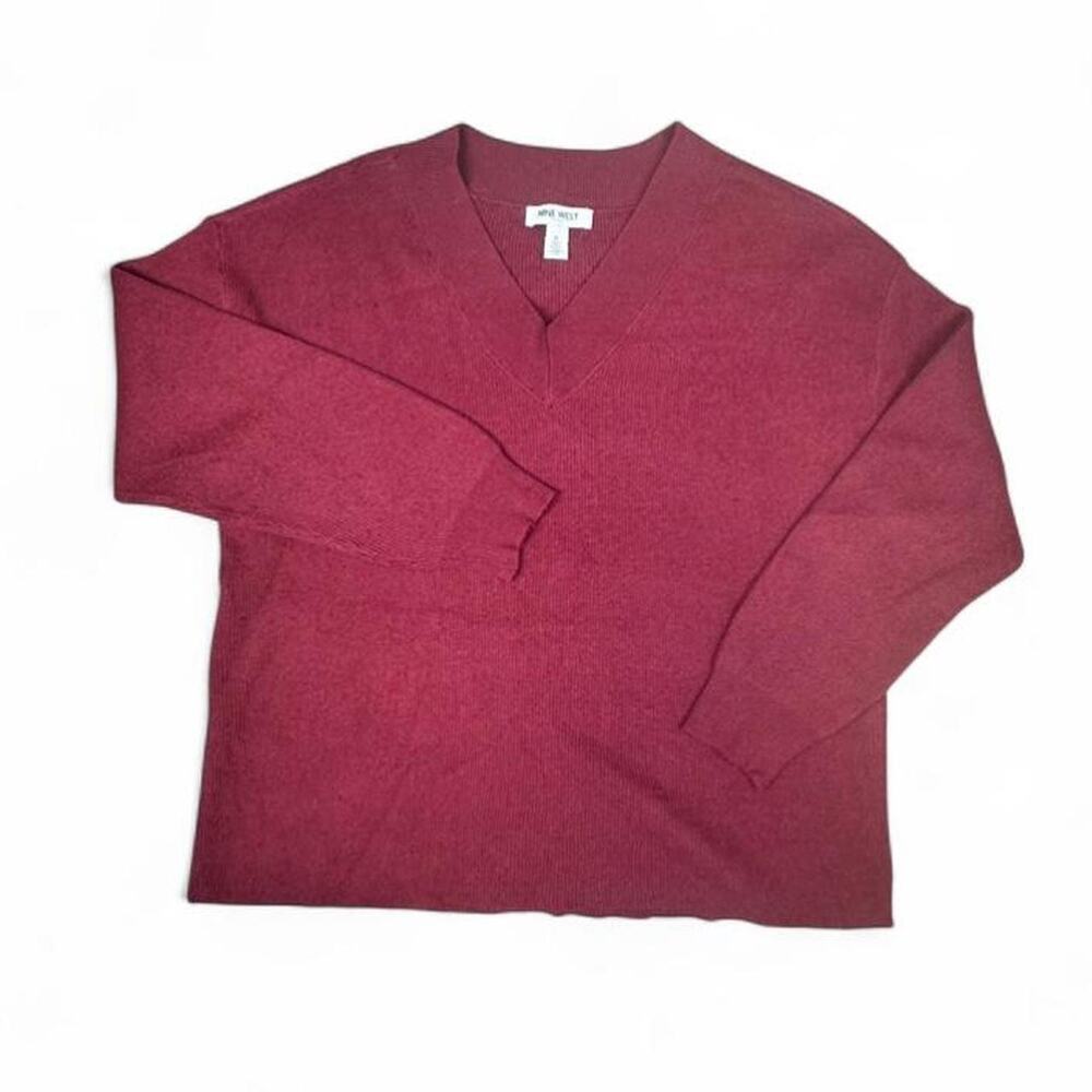 Nine West Women's Burgundy V-Neck Sweater Size XL sku 372-V05